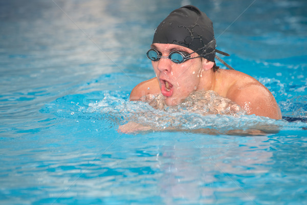 Schwimmer gesunden männlich aquatischen Athleten Stock foto © Forgiss