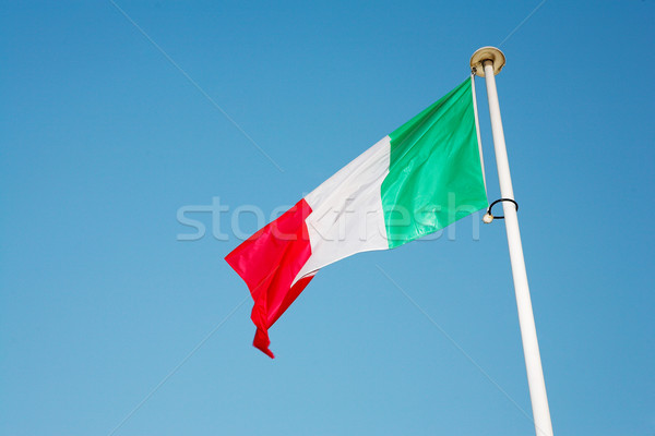Bandeira italiana vento bandeira onda branco Foto stock © Forgiss
