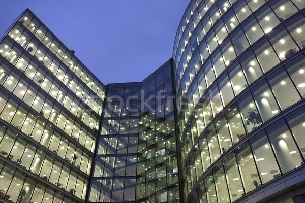 Londyn biuro zielone zimą Błękitne niebo zimno Zdjęcia stock © Forgiss