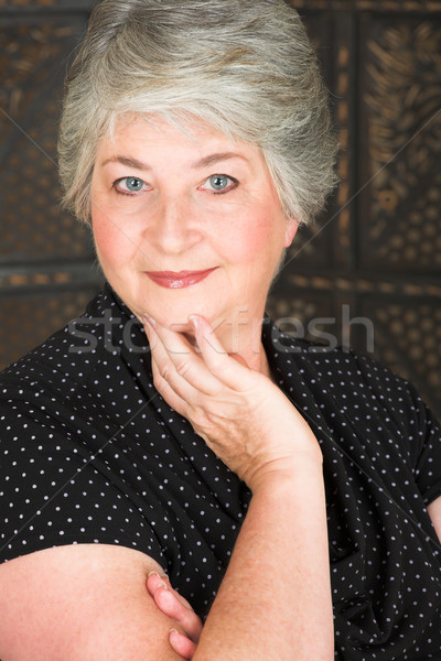 Starszych włoski kobieta czarny Zdjęcia stock © Forgiss