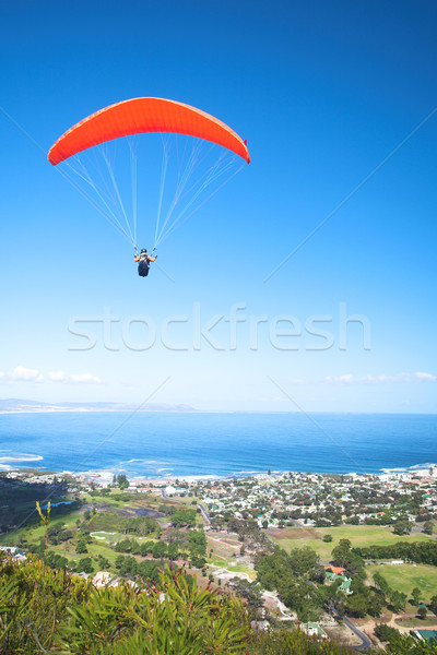 Montagne orange soleil derrière permanent sur [[stock_photo]] © Forgiss