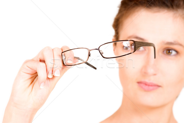 Działalności pani business woman okulary płytki Zdjęcia stock © Forgiss