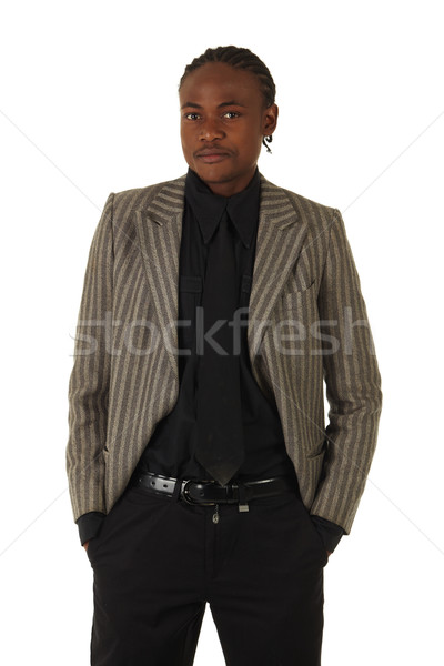 黒 ビジネスマン アフリカ 白 ポジション ストックフォト © Forgiss