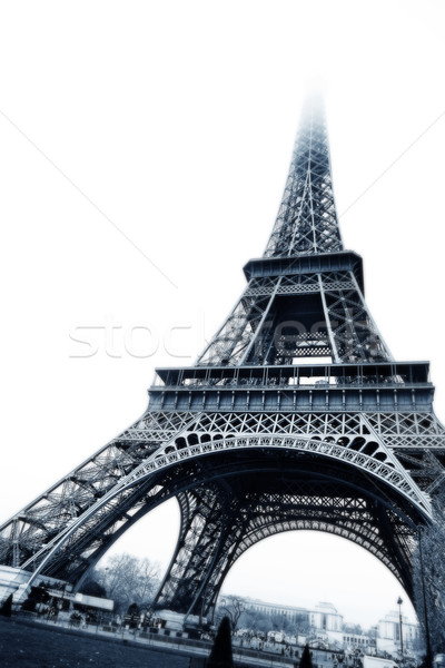 Stockfoto: Parijs · 20 · Eiffeltoren · Frankrijk · zwart · wit · digitale