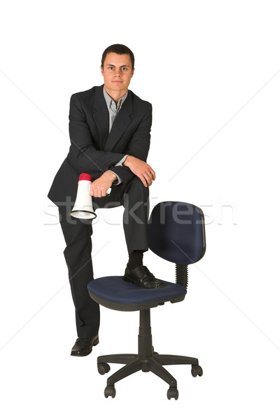 Geschäftsmann tragen Anzug grau Shirt Stock foto © Forgiss