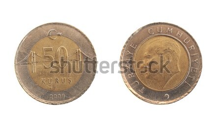 50 turks achteraanzicht munt witte Stockfoto © Forgiss