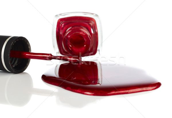 Rot Nagel Lack wenig Flasche Flüssigkeit Stock foto © Forgiss