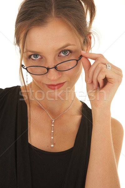 Belle femme d'affaires portrait jeunes verres Photo stock © Forgiss
