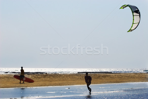 15 emberek sétál tengerpart Dél-Afrika víz Stock fotó © Forgiss