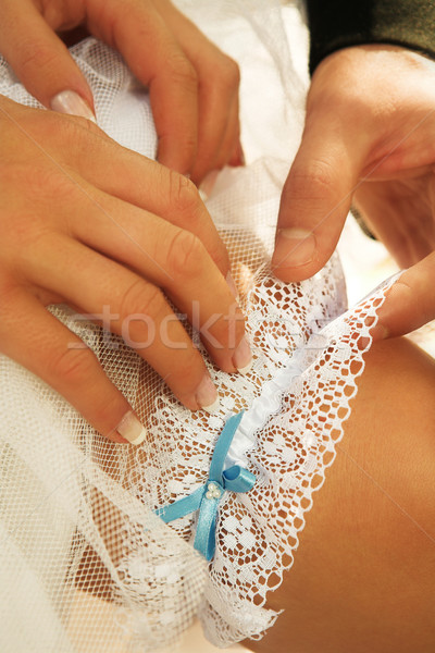 Wedding primo piano accessori sposa bianco Foto d'archivio © Forgiss