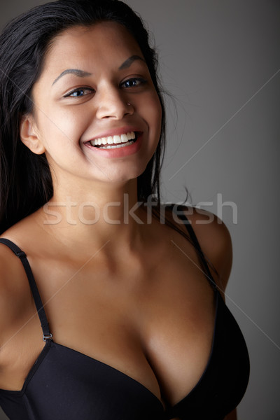 Biancheria nera giovani voluttuoso indian adulto donna Foto d'archivio © Forgiss