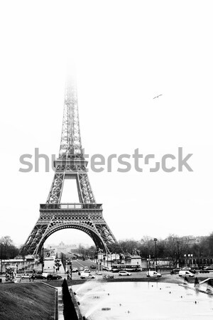 巴黎 31日， 艾菲爾鐵塔 法國 黑白 複製空間 商業照片 © Forgiss