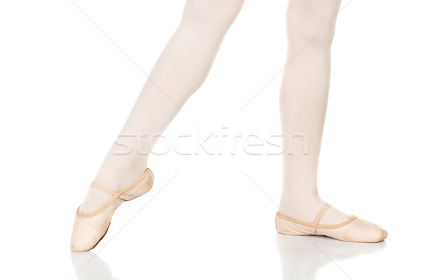 Balé pé posições jovem feminino bailarino Foto stock © Forgiss