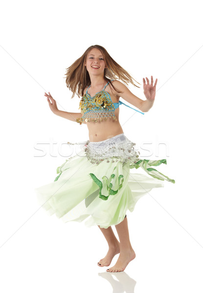 Tineri burtă Dansuri fată caucazian frumos Imagine de stoc © Forgiss