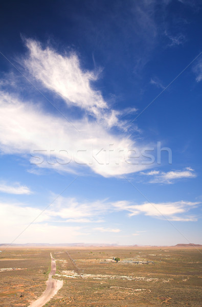 Cielo blu asciugare deserto panorama drammatico nubi Foto d'archivio © Forgiss