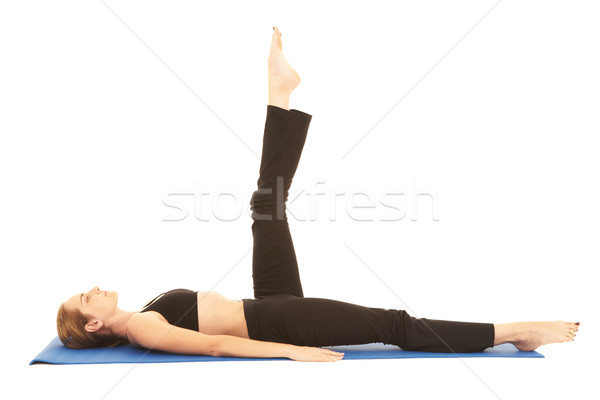 Pilates exercita potrivi tineri bruneta instructor Imagine de stoc © Forgiss