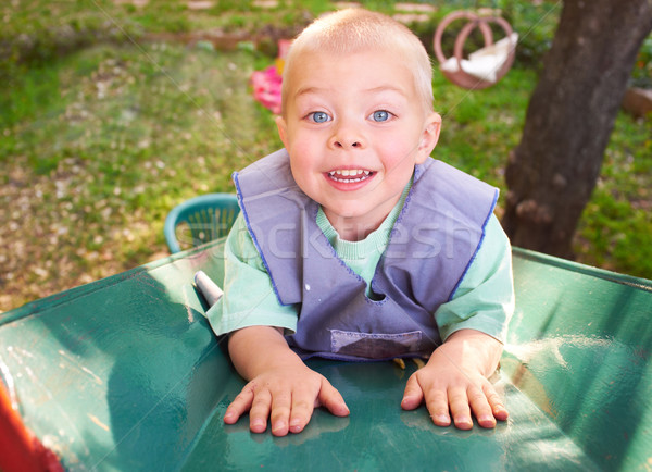 Stock photo: Sliding boy