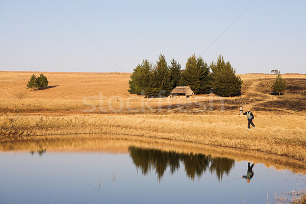лет рыбак линия ЮАР трава человека Сток-фото © Forgiss