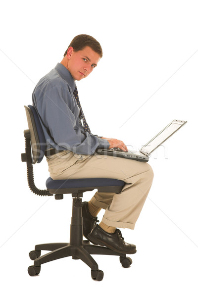 Geschäftsmann Mann arbeiten Laptop Business Computer Stock foto © Forgiss