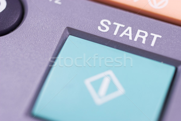 Stockfoto: Sleutel · groene · start · knop