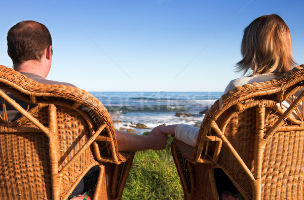 Couple next to the sea Stock photo © Forgiss