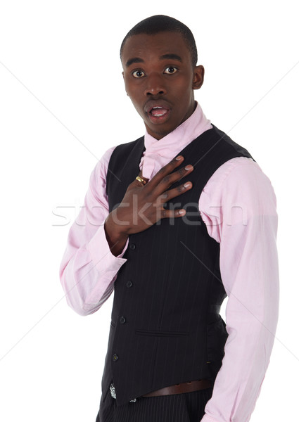 Schwarz african Geschäftsmann tragen dunkel Stock foto © Forgiss