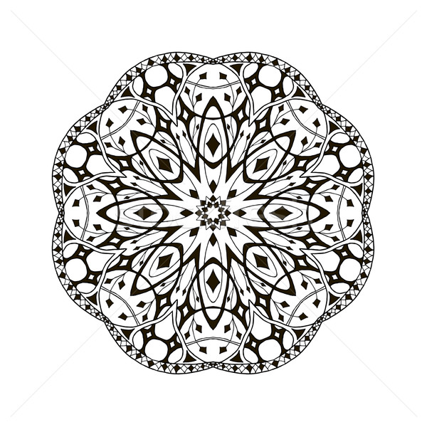 Mandala kwiatowy etnicznych streszczenie dekoracyjny elementy Zdjęcia stock © Fosin
