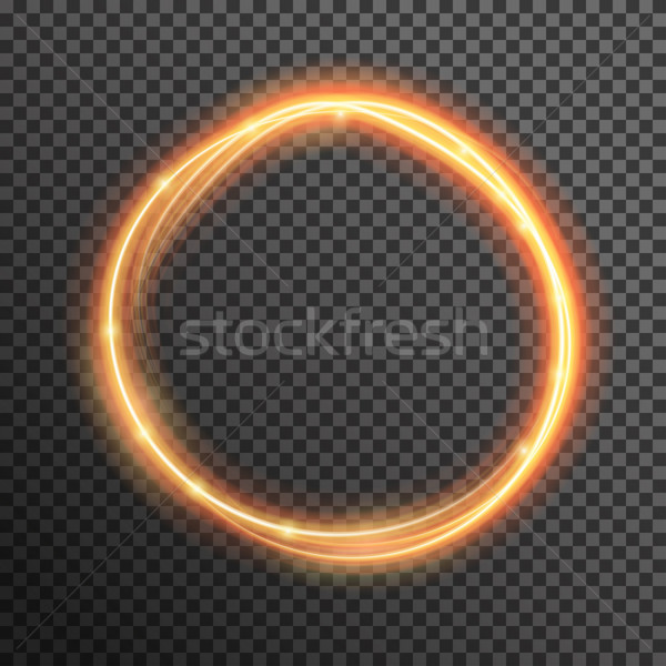 Vector fire sparkle spiral wave line with flying sparkling flash lights Stock photo © Fosin