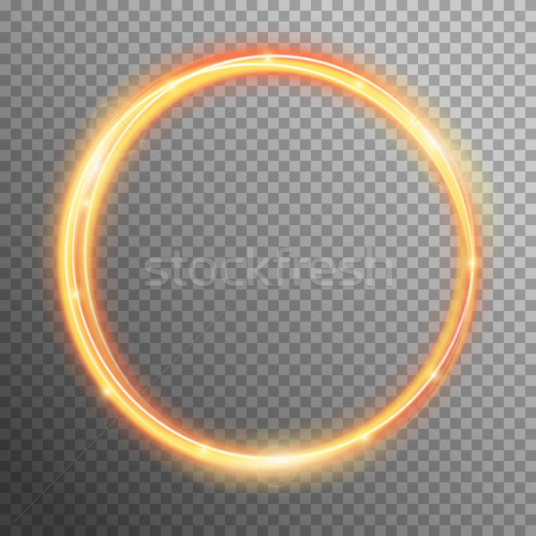 Vector fire sparkle spiral wave line with flying sparkling flash lights Stock photo © Fosin