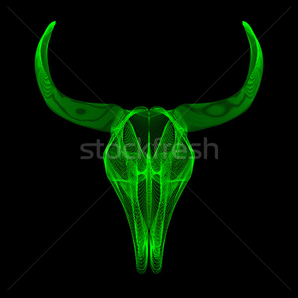Bull skull. 3d style vector for print, tattoo, t-shirt. Stock photo © Fosin