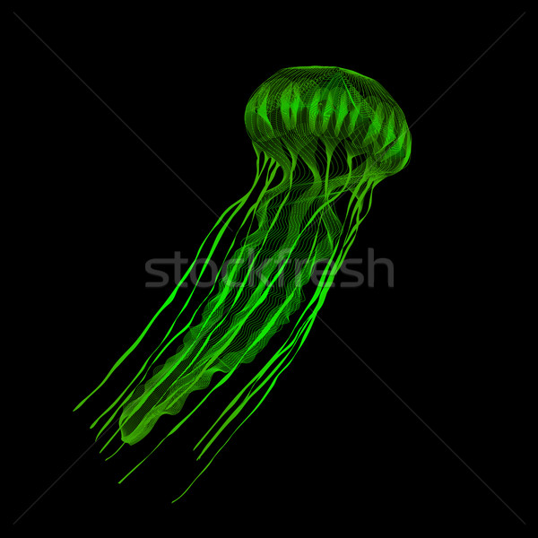 Méduse 3D style imprimer tshirt vert [[stock_photo]] © Fosin