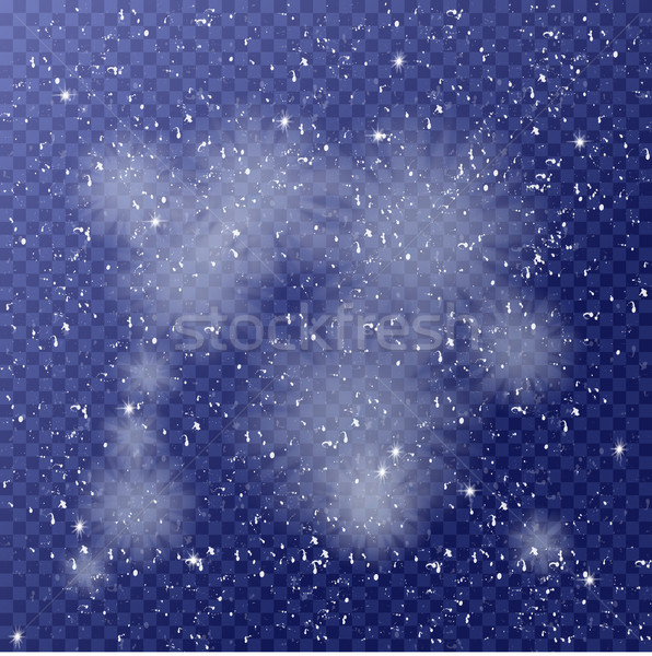 Winter template with falling white snow. Christmas background  Stock photo © Fosin