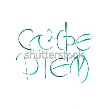 Carpe diem. Latin translation seize the moment. Hand-lettering calligraphy. Stock photo © Fosin