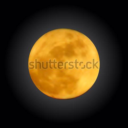 Realistic shining full moon in the dark blue sky Stock photo © Fosin