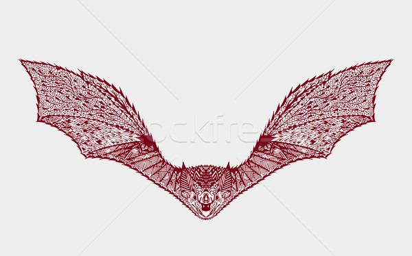 Foto stock: Estilizado · bat · esboço · tatuagem · tshirt · animal