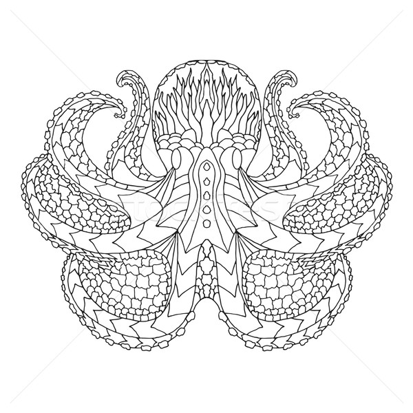 Octopus. Ethnic patterned vector illustration. African, indian, totem, tribal, zentangle design Stock photo © Fosin