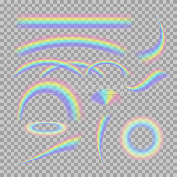 Vetor conjunto diferente realista transparente rainbows Foto stock © Fosin