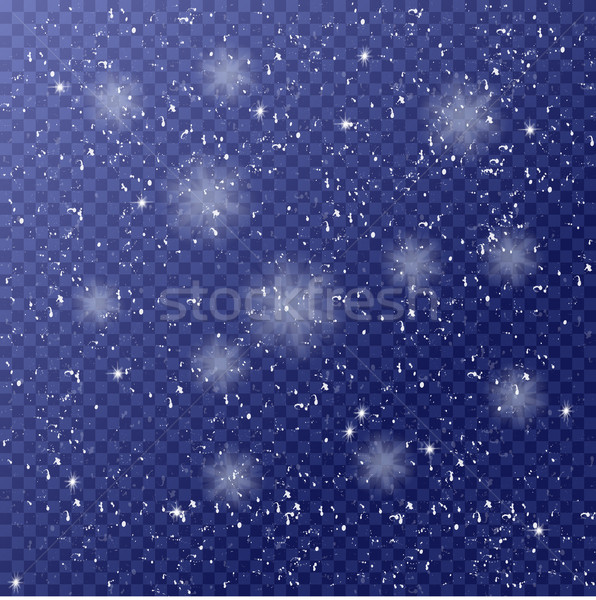 Winter template with falling white snow. Christmas background  Stock photo © Fosin