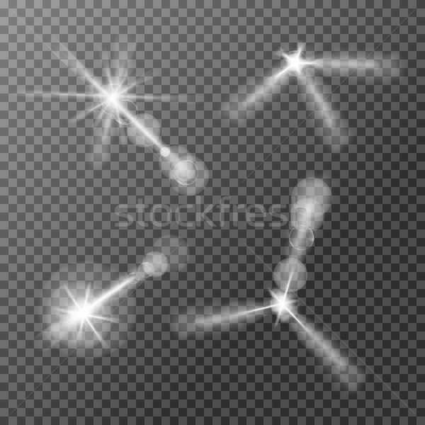 Wektora zestaw świetle przezroczysty realistyczny Zdjęcia stock © Fosin