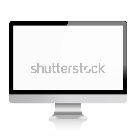 Monitoriza afişa izolat alb modern cu ecran plat Imagine de stoc © Fosin
