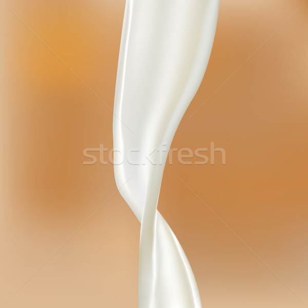 Pouring milk splash isolated on coffee background Stock photo © Fosin