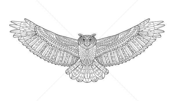 Zentangle stylized eagle owl. Sketch for tattoo or t-shirt. Stock photo © Fosin