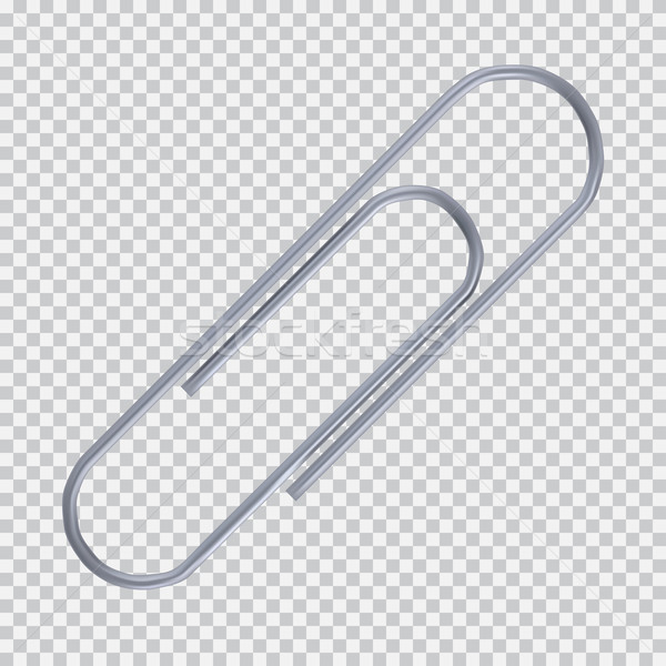 Stockfoto: Realistisch · paperclip · geïsoleerd · witte · zwarte · transparant