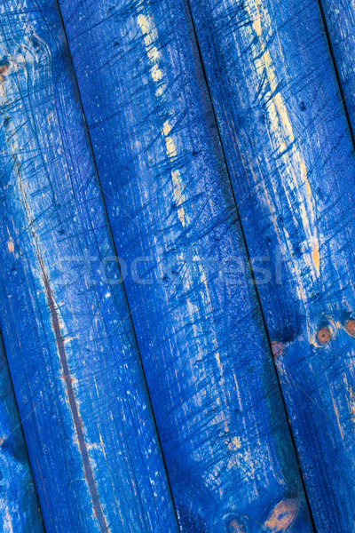 The wall wooden planks painted blue Stock photo © fotoaloja