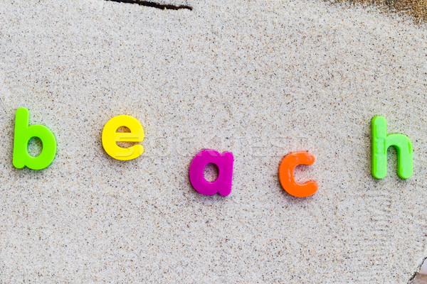 The word beach laid sand Stock photo © fotoaloja
