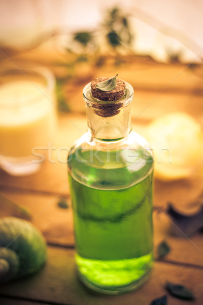 Közelkép aromás masszázsolaj alkotóelem wellness egészség Stock fotó © fotoaloja