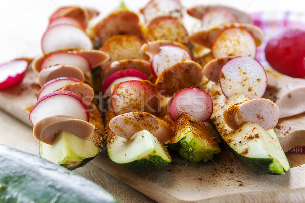 Bourré grillés courgettes radis saucisse légumes [[stock_photo]] © fotoaloja