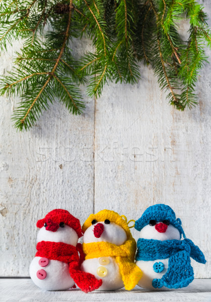 Bord bois Noël hiver peluche soft [[stock_photo]] © fotoaloja