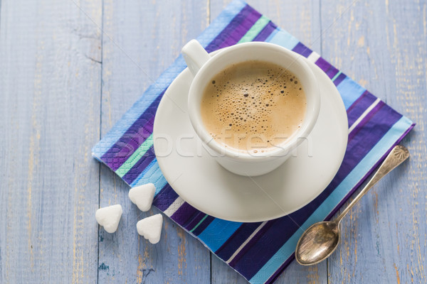 coffee cup black wooden board brown white Stock photo © fotoaloja