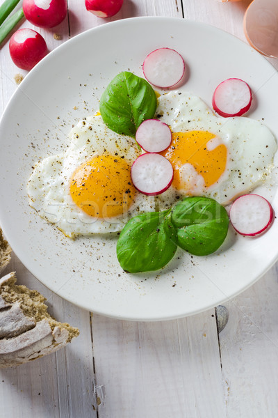 Frit oeufs forme coeurs plat [[stock_photo]] © fotoaloja